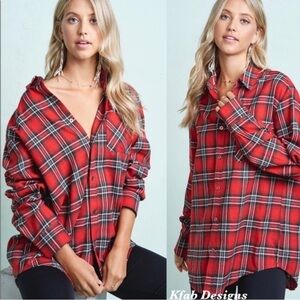 Plaid Top Button up
